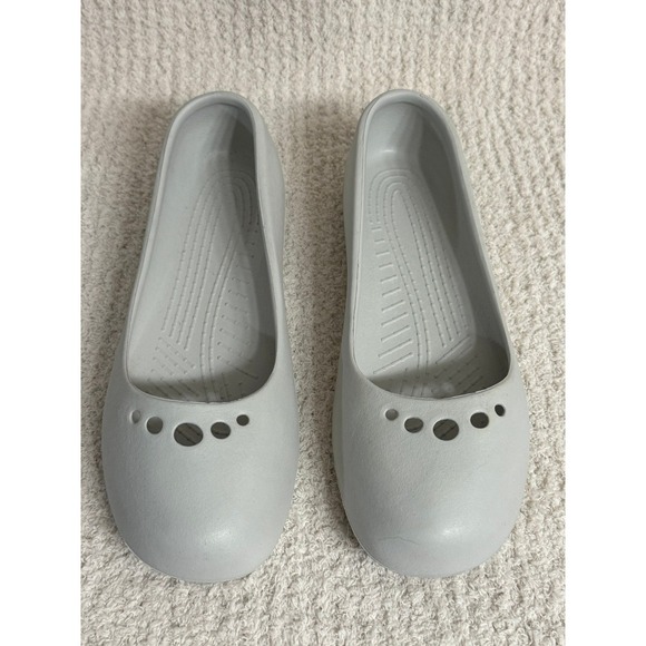 Crocs Prima Ballet Flats Comfort Slip On Shoes Casual Gray Women's Size 9 - Picture 3 of 7